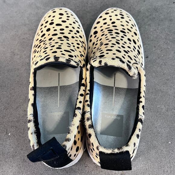 Dolce Vita Leopard Calf hair print Tag slip on sneaker womens size 6 NEW - Picture 4 of 9
